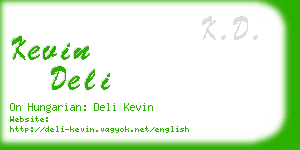 kevin deli business card